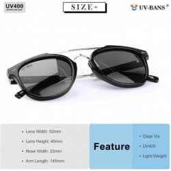 Rectangular Polarized Sunglasses Protection Oversized - Round Black1 - CW189XLWEG9 $23.46