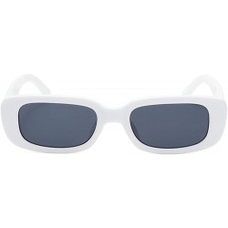 Rectangular 2019 New Style Brand Designer Sunglasses Men Women Vintage Ultralight Square Gradient Sunglasses with Box - White...