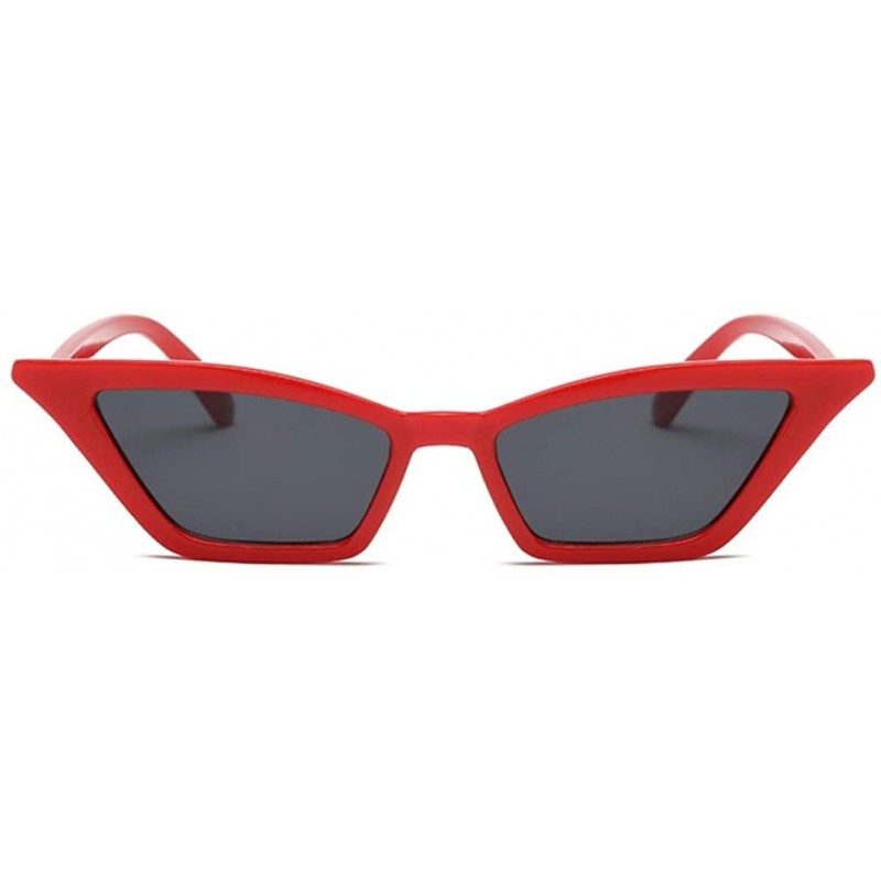 Cat Eye Vintage Sunglasses Women Cat Eye Sun Glasses Retro Small Red ladies Sunglass - Rblack - C918WZUQ3U2 $25.59