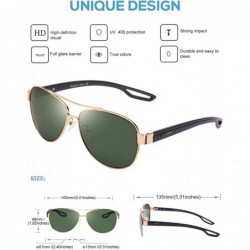 Round Polarized Sunglasses for Women UV Protection Outdoor Glasses Ultra-Lightweight Comfort Frame - Green Lens - CJ18RGX2469...