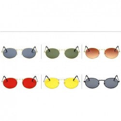 Oval Oval Sunglasses Women Men Retro Aolly Women Sun Glasses Men Ladies Eyewear 4 - 3 - C518XE05OK6 $11.07