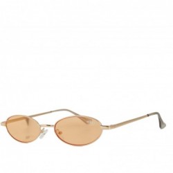 Oval Retro Classic Fashion Oval Fashion Trending Women's Sunglasses - Yellow - CT18ILWGC3X $14.35