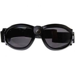 Sport Bold Round Motorcycle Biker Goggles/Sunglasses with Adjustable Strap (Black Smoke) - CY116NLATD9 $17.69