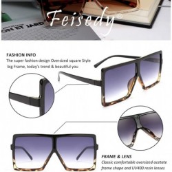 Square Women Square Oversized Sunglasses One Piece Fashion Female Big Large Frame UV400 B2539 - 03 Leopard-black - C4192DR7ZS...