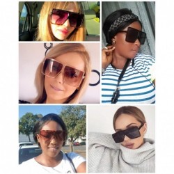 Square Women Square Oversized Sunglasses One Piece Fashion Female Big Large Frame UV400 B2539 - 03 Leopard-black - C4192DR7ZS...