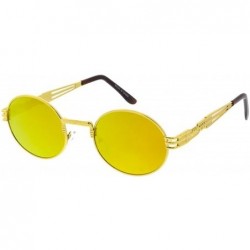 Round Heritage Modern"Steampunk" Wired Frame Sunglasses - Orange - C418GYRGNRD $8.66