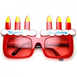 Oversized Happy Birthday Cake and Candles Party Favor Celebration Sunglasses - Red Red - CX11P6OF2EV $19.51