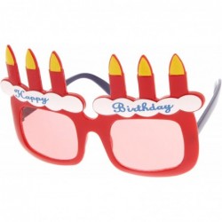 Oversized Happy Birthday Cake and Candles Party Favor Celebration Sunglasses - Red Red - CX11P6OF2EV $13.01