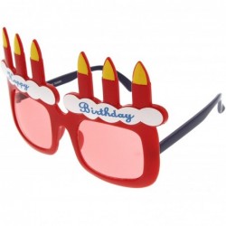 Oversized Happy Birthday Cake and Candles Party Favor Celebration Sunglasses - Red Red - CX11P6OF2EV $13.01