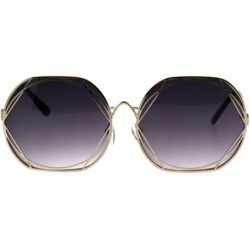 Butterfly Womens Metal Rim Nouveau Metal Art Frame Designer Sunglasses - Gold Smoke - CS18GYGIUCY $24.95