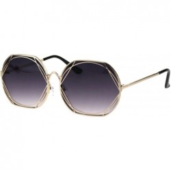 Butterfly Womens Metal Rim Nouveau Metal Art Frame Designer Sunglasses - Gold Smoke - CS18GYGIUCY $9.98
