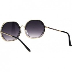 Butterfly Womens Metal Rim Nouveau Metal Art Frame Designer Sunglasses - Gold Smoke - CS18GYGIUCY $9.98