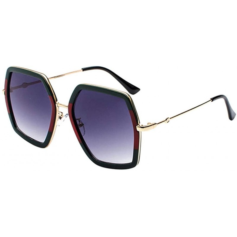 Oversized Men's and Women's Metal Large Frame Sunglasses Unisex Sunglasses 2019 Fashion - Green - CZ18TK8M9Z9 $10.14