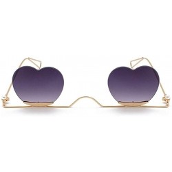 Rimless Heart Sharp Sunglasses for Women Rimless Cat Eye Sun Glasses Shades - Gold Red - CR1906ECSRS $13.08