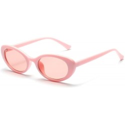 Oval Super Cute Small Oval Shaped unisex 2018 Hot Sale Chic Glasses UV400 - Pink - CL18C8I3S9M $21.21