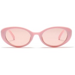 Oval Super Cute Small Oval Shaped unisex 2018 Hot Sale Chic Glasses UV400 - Pink - CL18C8I3S9M $21.21