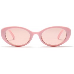 Oval Super Cute Small Oval Shaped unisex 2018 Hot Sale Chic Glasses UV400 - Pink - CL18C8I3S9M $11.02