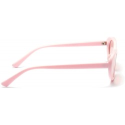 Oval Super Cute Small Oval Shaped unisex 2018 Hot Sale Chic Glasses UV400 - Pink - CL18C8I3S9M $11.02