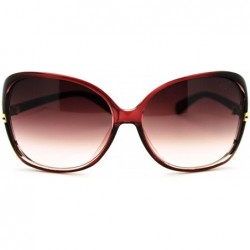 Oversized Cross Design Sunglasses Womens Butterfly Frame Designer Shades - Burgundy - CE186LUUGM2 $7.69