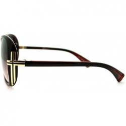 Oversized Cross Design Sunglasses Womens Butterfly Frame Designer Shades - Burgundy - CE186LUUGM2 $7.69