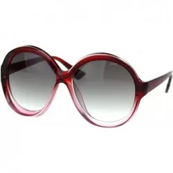 Round Vintage Round Sunglasses Womens Oversized Fashion Beveled Frame UV 400 - Red Pink (Grey) - CT193XNGKD6 $21.73