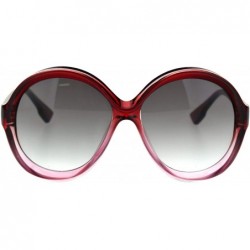 Round Vintage Round Sunglasses Womens Oversized Fashion Beveled Frame UV 400 - Red Pink (Grey) - CT193XNGKD6 $9.99