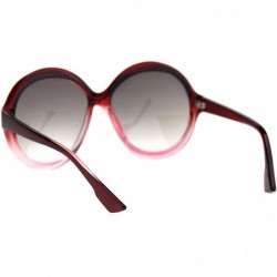 Round Vintage Round Sunglasses Womens Oversized Fashion Beveled Frame UV 400 - Red Pink (Grey) - CT193XNGKD6 $9.99