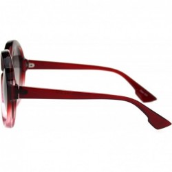 Round Vintage Round Sunglasses Womens Oversized Fashion Beveled Frame UV 400 - Red Pink (Grey) - CT193XNGKD6 $9.99