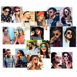 Round Round Sunglasses for Women Men- Polarized Lens-100% UV Protection - Gold Frame/Green Lens - CI199OGK2QE $15.92