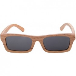 Wayfarer Wood Polarized Sunglasses Wooden Frame UV400 Summer Glasses-SG6006 - Brich Leaf - CL18E5CU3ZM $25.18