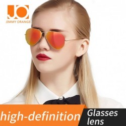 Aviator Designer Metal Womens Mens Aviator Sunglasses UV Protection - Red - CG17YEAYA4T $38.74