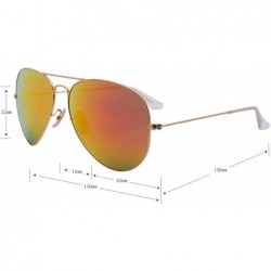 Aviator Designer Metal Womens Mens Aviator Sunglasses UV Protection - Red - CG17YEAYA4T $38.74