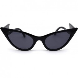 Cat Eye Womens Devil Tail Wave Arm Plastic Cat Eye Sunglasses - All Black - CZ1959RYTRQ $14.63