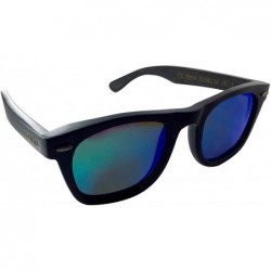 Oval Unisex Bambooyah Bamboo Wood Polarized Sunglasses - Black/Green Mirror - CU18UWCMM9U $36.79