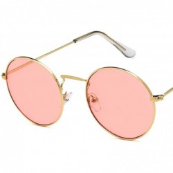 Round Classic Vintage Metal Round Frame Colorful UV400 Sun Glasses Clear Lens Plain Glasses - 6 - CF18W7E9CER $42.85