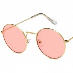 Round Classic Vintage Metal Round Frame Colorful UV400 Sun Glasses Clear Lens Plain Glasses - 6 - CF18W7E9CER $20.57