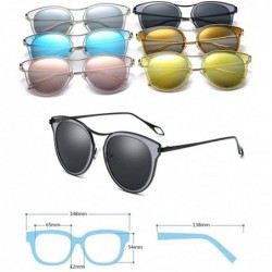 Oversized Fashion Polarized Sunglasses UV Mirrored Lens Oversize Metal Frame - C2 - CZ18DKLR50L $13.86