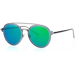 Round Pinglas Round Sunglasses Women Twin-beams Glasses Double PC Lens Brand Purple - Blue - C318YKUNYAC $19.52