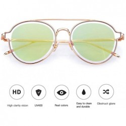 Round Pinglas Round Sunglasses Women Twin-beams Glasses Double PC Lens Brand Purple - Blue - C318YKUNYAC $11.05