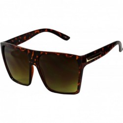 Oversized Big XL Large Square Trapezoid Shape Oversized Flat Top Kim K Fashion Sunglasses - CU182GKSSUT $33.91