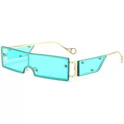 Goggle Fashion Sunglasses Rectangle Glasses sunglasses - Blue - CW198GEXXXT $13.93