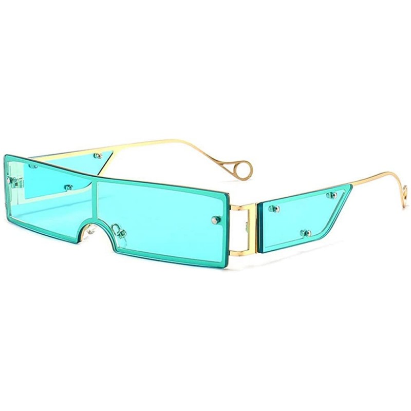 Goggle Fashion Sunglasses Rectangle Glasses sunglasses - Blue - CW198GEXXXT $26.24