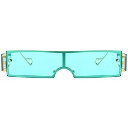 Goggle Fashion Sunglasses Rectangle Glasses sunglasses - Blue - CW198GEXXXT $13.93