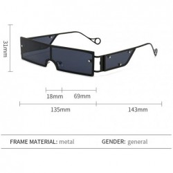 Goggle Fashion Sunglasses Rectangle Glasses sunglasses - Blue - CW198GEXXXT $13.93