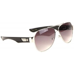 Aviator Thick Temple Plastic Cut Classic Aviator Sunglasses - Smoke - CB199LUH4IU $21.70