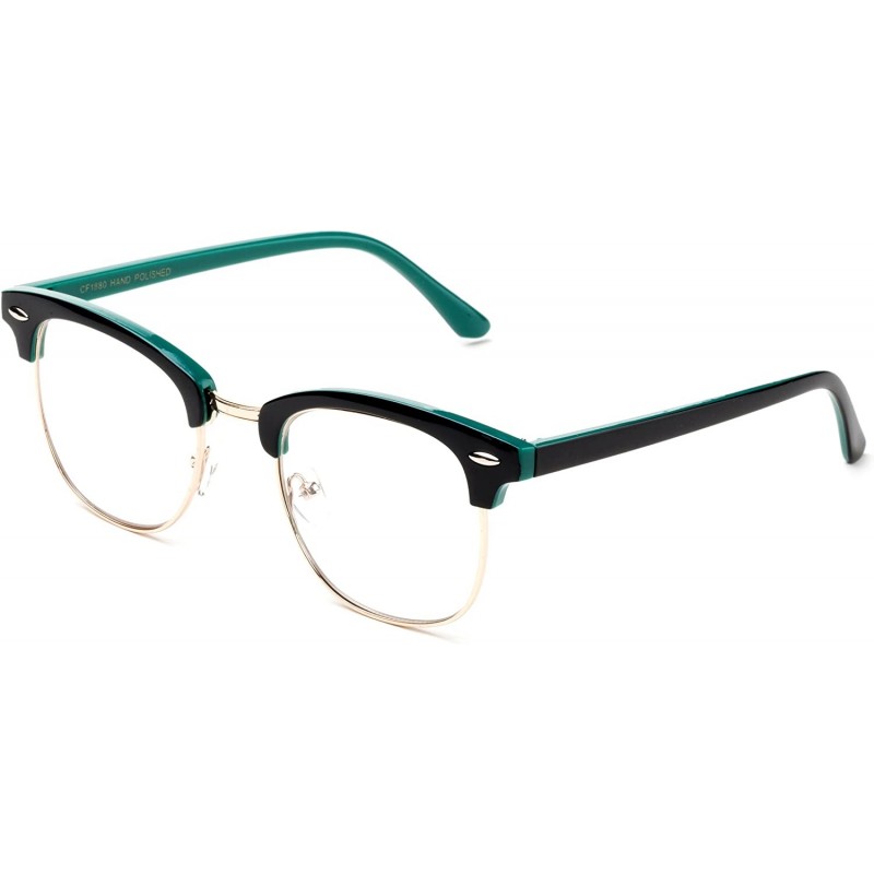 Wayfarer Babo" Slim Oval Style Celebrity Fashionista Pattern Temple Reading Glasses Vintage - Black/Green - CH182DA47DL $10.84