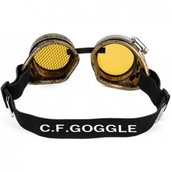 Round Vintage Steampunk Goggles Victorian Style Goggles Kaleidoscope Glasses - Yellow - CY18TZAA88Z $12.62