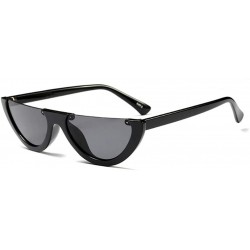Goggle Classic Half Frame Cat Eye Sunglasses Mod Style For Men Women - C4 - CY18CMS25L3 $40.12