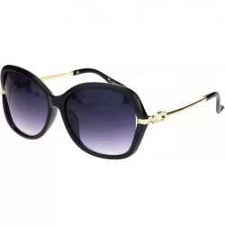 Butterfly Rhinestone Iced Hinge Side Exposed Lens Plastic Butterfly Sunglasses - Black Smoke - CN18L938923 $22.73
