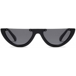 Goggle Classic Half Frame Cat Eye Sunglasses Mod Style For Men Women - C4 - CY18CMS25L3 $23.08